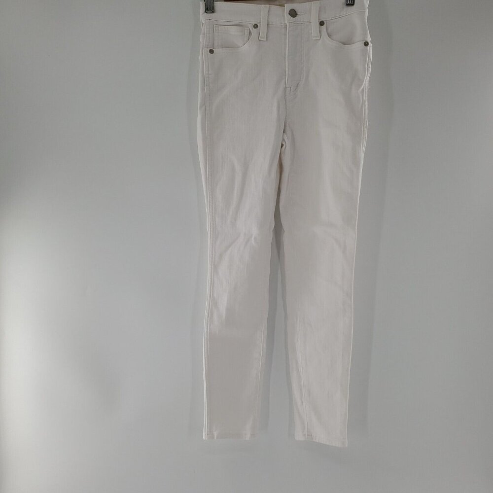 Madewell 10" High Rise Skinny‎ Woman's White 90% Cotton Jeans Size 25p